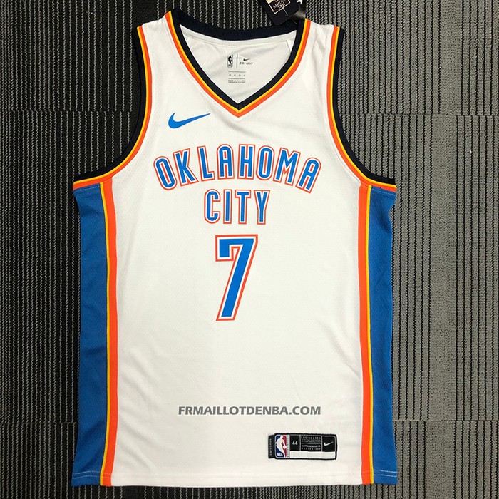 Maillot Oklahoma City Thunder Carmelo Anthony NO 7 Association Blanc